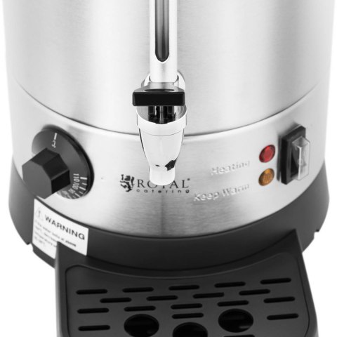 Warnik podgrzewacz do wody z podwójnymi ściankami i ociekaczem 9 L 1500 W srebrny Warnik podgrzewacz do wody z podwójnymi ściankami i ociekaczem 9 L 1500 W srebrny