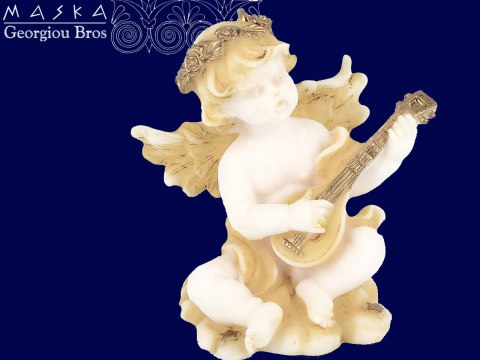Aniołek grający na gitarze -alabaster grecki Aniołek grający na gitarze -alabaster grecki