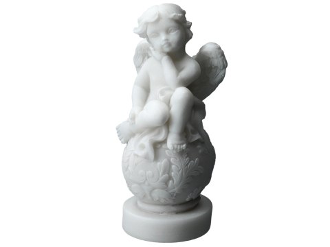 Aniołek siedzący na kuli - alabaster grecki Aniołek siedzący na kuli - alabaster grecki