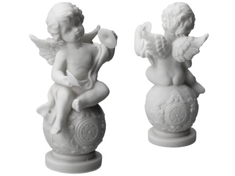 Aniołek siedzący na kuli - alabaster grecki