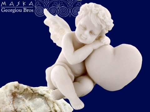 Aniołek z serduszkiem - alabaster grecki Aniołek z serduszkiem - alabaster grecki