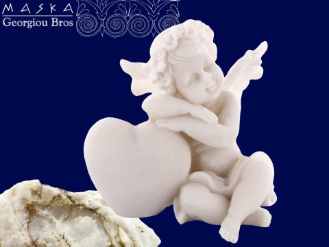 Aniołek z serduszkiem - alabaster grecki Aniołek z serduszkiem - alabaster grecki