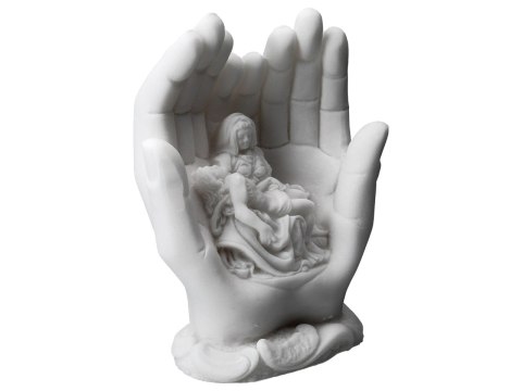 Pieta w dłoniach -alabaster grecki Pieta w dłoniach -alabaster grecki