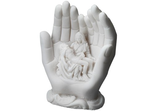 Pieta w dłoniach -alabaster grecki Pieta w dłoniach -alabaster grecki