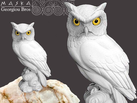 Sowa - symbol Ateny -alabaster grecki Sowa - symbol Ateny -alabaster grecki
