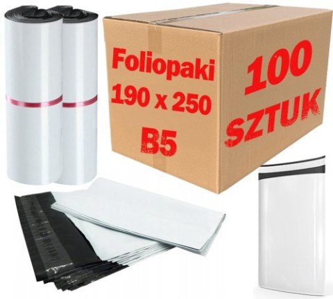 Foliopaki Kurierskie Białe B5 190x250mm - 100 szt. Foliopaki Kurierskie Białe B5 190x250mm - 100 szt.