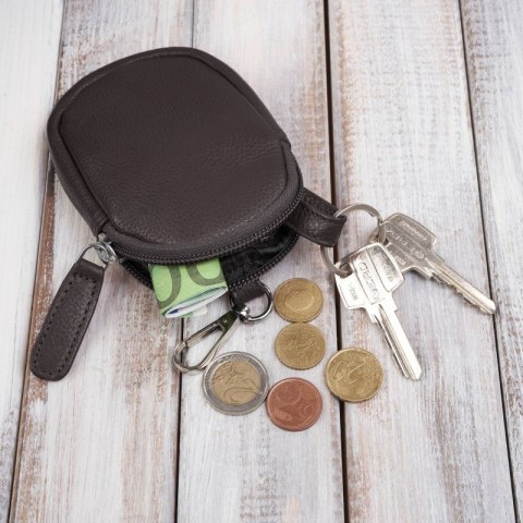 Torebka damska listonoszka skórzana z etui na klucze i drobiazgi brązowa Paolo Peruzzi E-34-BR Torebka damska listonoszka skórzana z etui na klucze i drobiazgi brązowa Paolo Peruzzi E-34-BR
