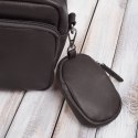 Torebka damska listonoszka skórzana z etui na klucze i drobiazgi brązowa Paolo Peruzzi E-34-BR