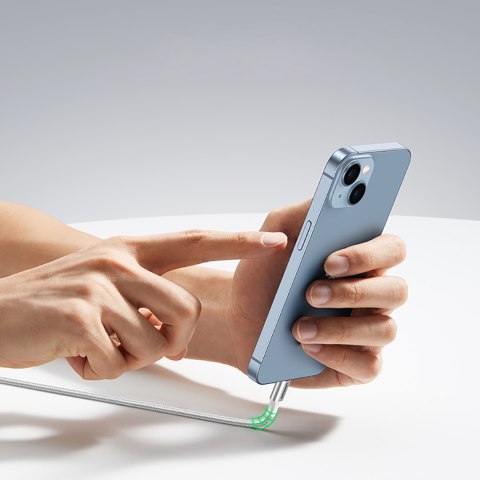 Kabel przewód USB-C - iPhone Lightning MFi 1m - srebrny Kabel przewód USB-C - iPhone Lightning MFi 1m - srebrny