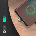 Kątowy kabel przewód dla graczy USB - USB-C Quick Charge AFC FCP 3A 18W - szary