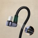 Kątowy kabel przewód dla graczy USB - USB-C Quick Charge AFC FCP 3A 18W - szary