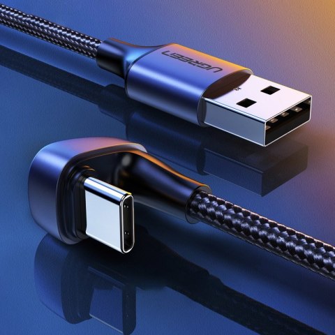Kątowy kabel przewód dla graczy USB - USB-C Quick Charge AFC FCP 3A 18W - szary Kątowy kabel przewód dla graczy USB - USB-C Quick Charge AFC FCP 3A 18W - szary