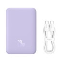 Powerbank magnetyczny indukcyjny 10000mAh 20W + kabel USB-C - fioletowy