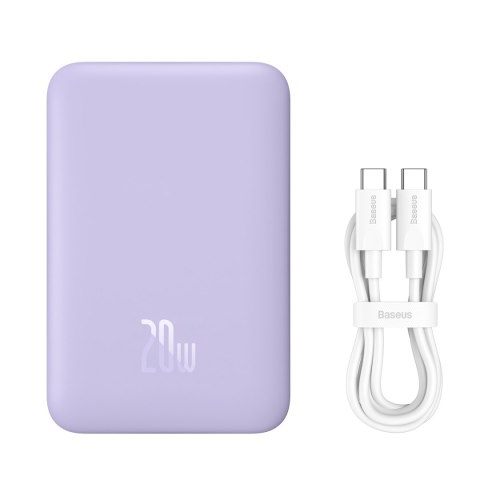 Powerbank magnetyczny indukcyjny 10000mAh 20W + kabel USB-C - fioletowy Powerbank magnetyczny indukcyjny 10000mAh 20W + kabel USB-C - fioletowy