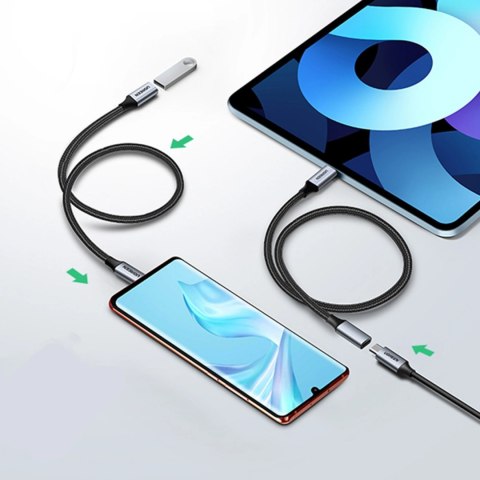 Przedłużacz kabla przewodu USB-C PD QC 100W 5A 10Gbps 0.5m - szary Przedłużacz kabla przewodu USB-C PD QC 100W 5A 10Gbps 0.5m - szary