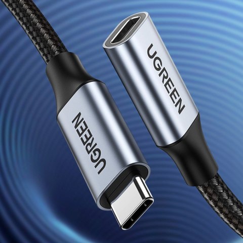 Przedłużacz kabla przewodu USB-C PD QC 100W 5A 10Gbps 0.5m - szary Przedłużacz kabla przewodu USB-C PD QC 100W 5A 10Gbps 0.5m - szary