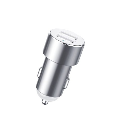 Rozdzielacz samochodowy 2x gniazdo zapalniczki 80W 2x USB-A 3.1A - srebrny Rozdzielacz samochodowy 2x gniazdo zapalniczki 80W 2x USB-A 3.1A - srebrny