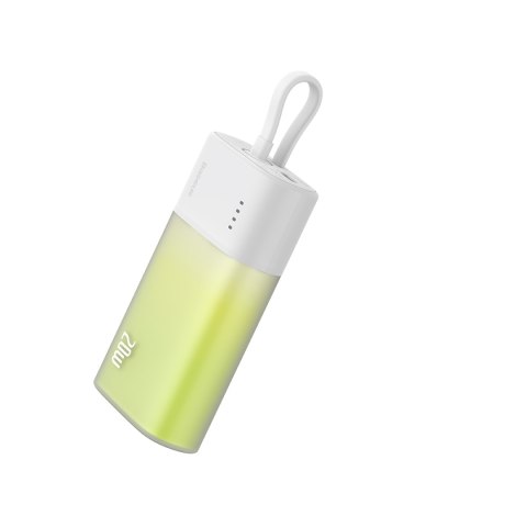 Powerbank Popsicle 5200mAh 20W z kablem Lightning 60W/20V/3A/30cm - biało-zielony Powerbank Popsicle 5200mAh 20W z kablem Lightning 60W/20V/3A/30cm - biało-zielony