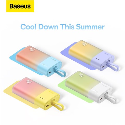 Powerbank Popsicle 5200mAh 20W z kablem Lightning 60W/20V/3A/30cm - biało-zielony Powerbank Popsicle 5200mAh 20W z kablem Lightning 60W/20V/3A/30cm - biało-zielony