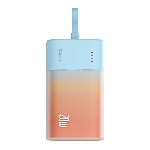 Powerbank Popsicle 5200mAh 20W z kablem Lightning 60W/20V/3A/30cm - niebiesko-pomarańczowy Powerbank Popsicle 5200mAh 20W z kablem Lightning 60W/20V/3A/30cm - niebiesko-pomarańczowy
