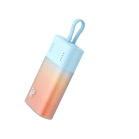 Powerbank Popsicle 5200mAh 20W z kablem Lightning 60W/20V/3A/30cm - niebiesko-pomarańczowy Powerbank Popsicle 5200mAh 20W z kablem Lightning 60W/20V/3A/30cm - niebiesko-pomarańczowy