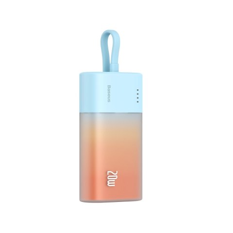 Powerbank Popsicle 5200mAh 20W z kablem Lightning 60W/20V/3A/30cm - niebiesko-pomarańczowy Powerbank Popsicle 5200mAh 20W z kablem Lightning 60W/20V/3A/30cm - niebiesko-pomarańczowy