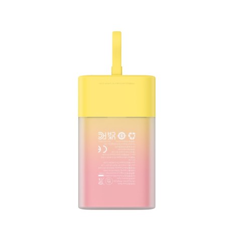 Powerbank Popsicle 5200mAh 20W z kablem Lightning 60W/20V/3A/30cm - zółto-różowy Powerbank Popsicle 5200mAh 20W z kablem Lightning 60W/20V/3A/30cm - zółto-różowy
