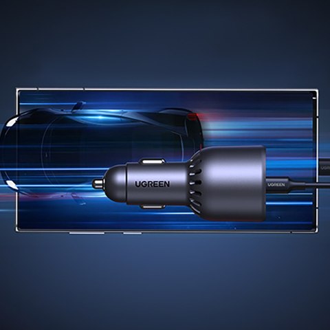 Ładowarka samochodowa 130W 2x USB-C 1x USB-A - szara Ładowarka samochodowa 130W 2x USB-C 1x USB-A - szara