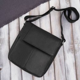 Listonoszka męska na ramię vintage retro ze skóry naturalnej czarna Paolo Peruzzi E-31-BL