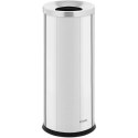 Kosz na odpady śmieci miejski zewnętrzny okrągły śr. 250 x 610 mm STAL srebrny