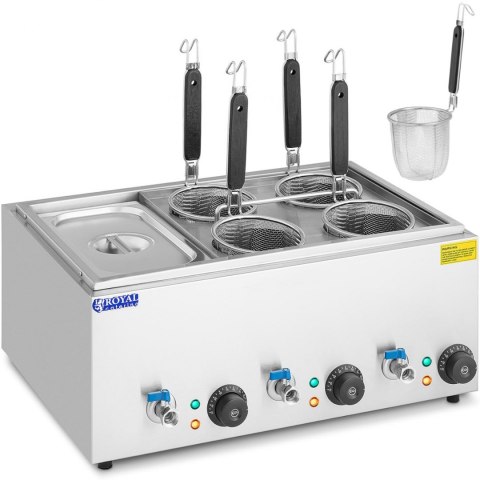 Makaroniarka warnik do gotowania makaronu z kranikami 4 kosze + GN 1/3 3 x 6,5 l 3000 W Makaroniarka warnik do gotowania makaronu z kranikami 4 kosze + GN 1/3 3 x 6,5 l 3000 W