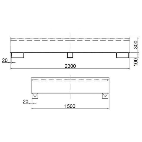 Wanna wychwytowa do zbiornika IBC paletopojemnika MAUZER 2 x 1000L Wanna wychwytowa do zbiornika IBC paletopojemnika MAUZER 2 x 1000L