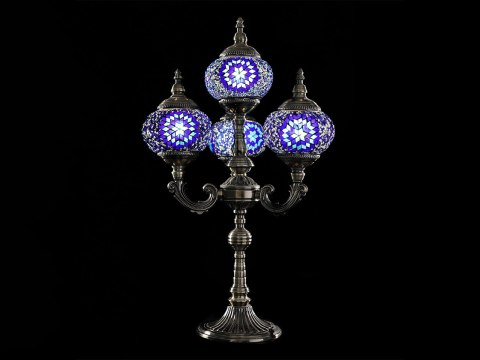 Lampa stołowa - trzy klosze, wielokolorowe Lampa stołowa - trzy klosze, wielokolorowe