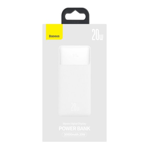 Bipow powerbank z szybkim ładowaniem 30000mAh kabel USB-A microUSB 0.25m biały Bipow powerbank z szybkim ładowaniem 30000mAh kabel USB-A microUSB 0.25m biały