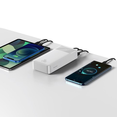 Bipow powerbank z szybkim ładowaniem 30000mAh kabel USB-A microUSB 0.25m biały Bipow powerbank z szybkim ładowaniem 30000mAh kabel USB-A microUSB 0.25m biały