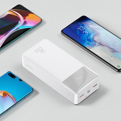 Bipow powerbank z szybkim ładowaniem 30000mAh kabel USB-A microUSB 0.25m biały Bipow powerbank z szybkim ładowaniem 30000mAh kabel USB-A microUSB 0.25m biały