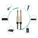 Kabel przewód audio mono TS jack 6.35mm - jack 6.35mm 3m - szary