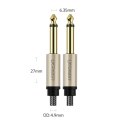 Kabel przewód audio mono TS jack 6.35mm - jack 6.35mm 3m - szary