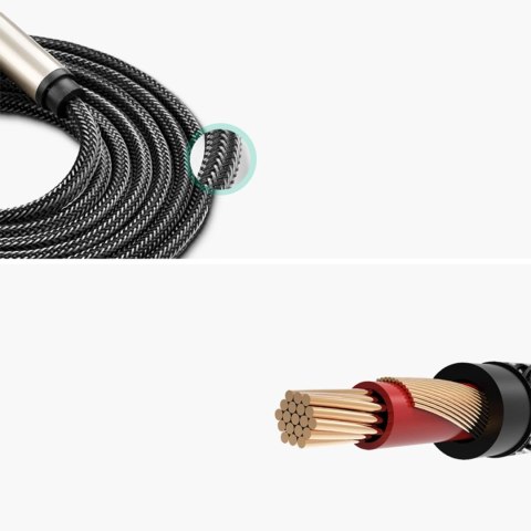Kabel przewód audio mono TS jack 6.35mm - jack 6.35mm 3m - szary Kabel przewód audio mono TS jack 6.35mm - jack 6.35mm 3m - szary