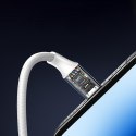 Kabel przewód w oplocie USB-A - iPhone Lightning MFi 2m - srebrny