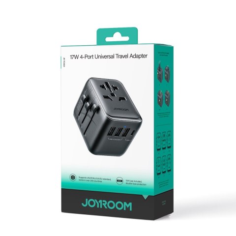 Ładowarka adapter podróżny uniwersalny 17W EU / US / UK / JP / AU / CN - czarny Ładowarka adapter podróżny uniwersalny 17W EU / US / UK / JP / AU / CN - czarny