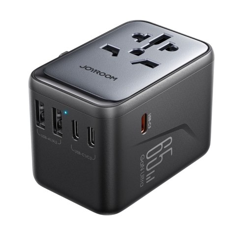 Ładowarka adapter podróżny uniwersalny 65W EU / US / JP / AU / UK / CN - czarny Ładowarka adapter podróżny uniwersalny 65W EU / US / JP / AU / UK / CN - czarny