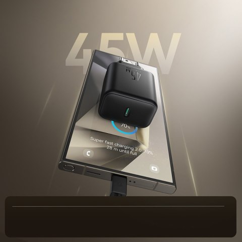 Ładowarka sieciowa 45W GaN do Samsung Ultra - czarna Ładowarka sieciowa 45W GaN do Samsung Ultra - czarna
