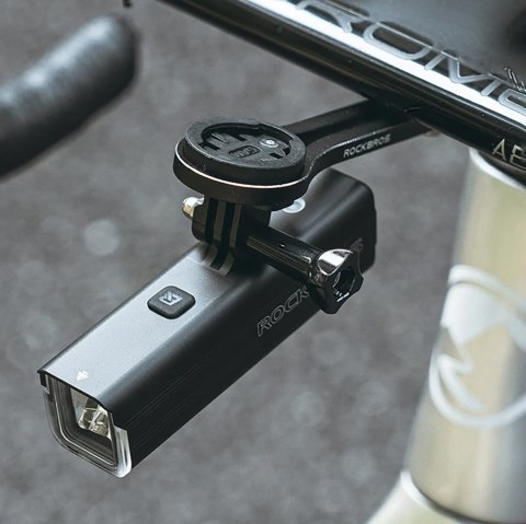Lampka rowerowa przednia 5000mAh 1500lm IPX6 mocowanie Garmin i GoPro - czarna Lampka rowerowa przednia 5000mAh 1500lm IPX6 mocowanie Garmin i GoPro - czarna