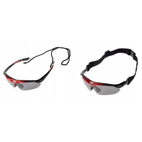 Okulary rowerowe polaryzujące 10001 - ZESTAW czarno-czerwone Okulary rowerowe polaryzujące 10001 - ZESTAW czarno-czerwone