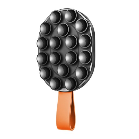Uchwyt magnetyczny na telefon 4.7-7'' z przyssawkami na szybę lustro - czarno-pomarańczowy Uchwyt magnetyczny na telefon 4.7-7'' z przyssawkami na szybę lustro - czarno-pomarańczowy