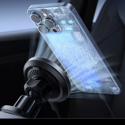 Uchwyt samochodowy z ładowarką indukcyjną MagSafe z chłodzeniem telefonu - czarny