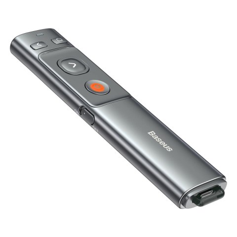 Wskaźnik laserowy z pilotem do prezentacji do 100m WiFi 2.4GHz USB-A/C - szary Wskaźnik laserowy z pilotem do prezentacji do 100m WiFi 2.4GHz USB-A/C - szary