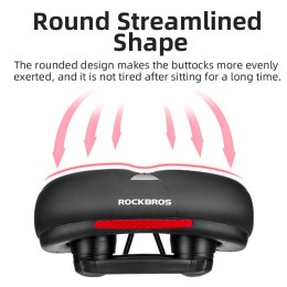 Wygodne komfortowe siodełko rowerowe z odblaskami - czarno-czerwone