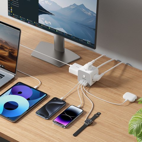 7w1 Listwa zasilająca KOSTKA PowerCombo 3x AC / 3x USB-A / 1x USB-C 20W 1.5 m - biała 7w1 Listwa zasilająca KOSTKA PowerCombo 3x AC / 3x USB-A / 1x USB-C 20W 1.5 m - biała
